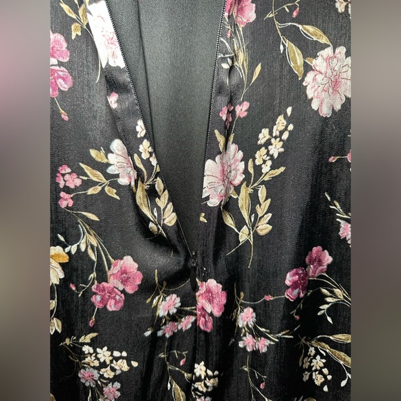 Japparel Y2K Vintage Asymmetrical Whimsigoth Black Floral Dress Size XXL - Picture 10 of 10